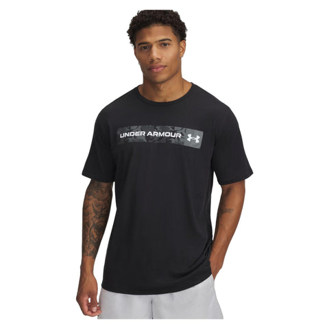 UA Camo Chest Stripe SS Black | Marine OD Green