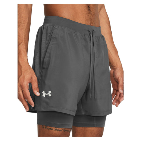 UA Launch 5 2-in-1 Shorts Castlerock