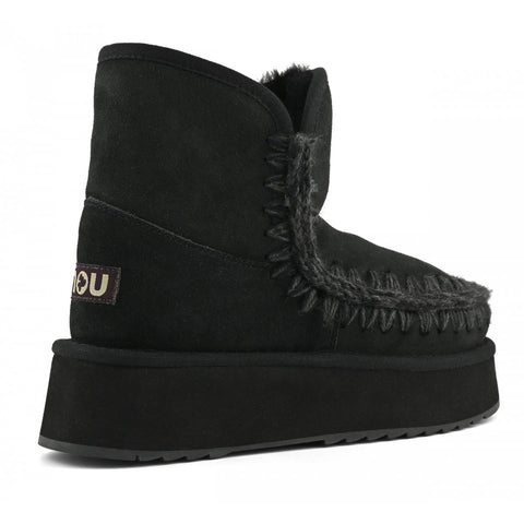 Platform Boot Suede Black