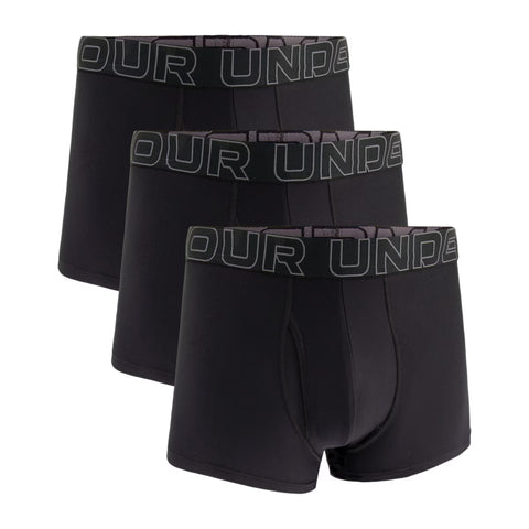 UA Performance Tech Solid 3in 3er-Pack Schwarz