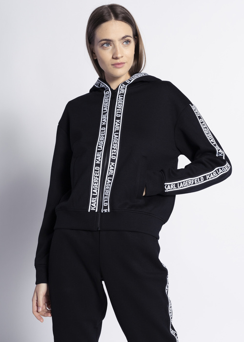 Karl Lagerfeld Logo Zip Up Hoodie